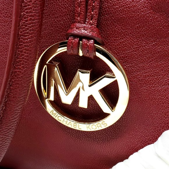 NWOT MICHAEL KORS Astrid Leather Satchel (Claret) - Picture 10 of 12